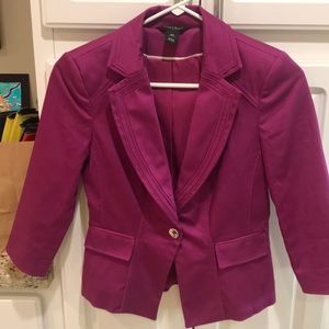 WHBM Magenta 3/4 Sleeve Blazer 00